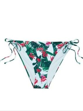 Victoria's Secret Swim Bottoms Blue Palm Print XS NWT